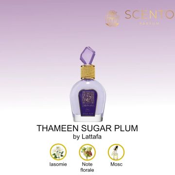 Apa de parfum Lattafa, Thameen, Sugar Plum, Femei,100 ml