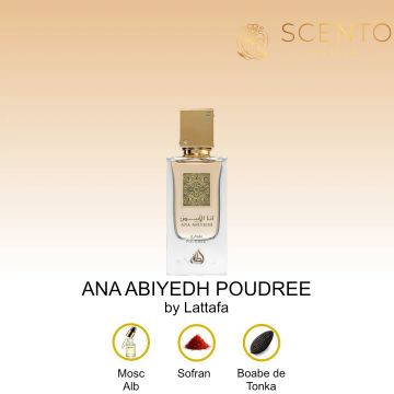 Parfum Ana Abiyedh Poudree, Lattafa, apa de parfum 60 ml, femei