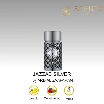 Parfum arabesc Jazzab Silver, Ard Al Zaafaran, apa de parfum 100 ml, barbati