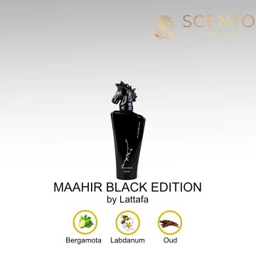 Parfum arabesc Maahir Black Edition, Lattafa, apa de parfum 100 ml, barbat