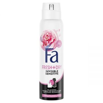 Deodorant Spray Antiperspirant cu Parfum de Trandafir si Paducel - Fa Invisible Sensitive,150 ml