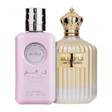 Pachet 2 parfumuri Dirham Wardi 100 ml si I Am The Queen 100 ml Pachet 2 parfumuri Dirham Wardi 100 ml si I Am The Queen 100 ml