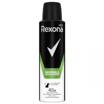 Deodorant Antiperspirant Spray pentru Barbati - Rexona Men Invisible Fresh Power 48h, 150 ml
