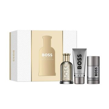 Set cadou Boss Bottled, Barbati, Apa de Parfum 100 ml + Gel de Dus, 100 ml + Deodorant stick,