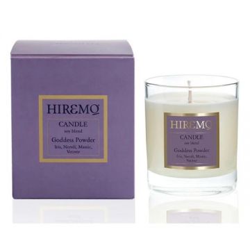 Lumanare Parfumata din Ceara de Soia cu Iris, Neroli, Mastic si Vetiver - Hiremo Soy Blend Candle Goddess Powder, 250 ml