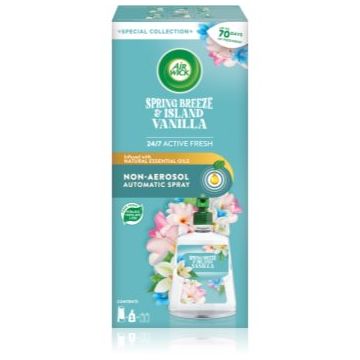 Air Wick Active Fresh Spring Breeze & Island Vanilla odorizant de aer automat cu reîncărcare