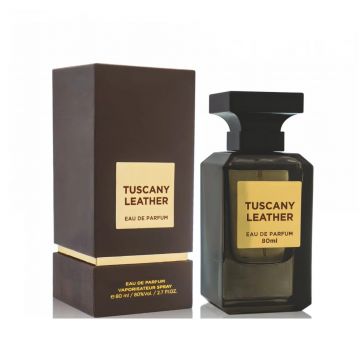 Apa de parfum, Fragrance World, Tuscany Leather, unisex, 80 ml