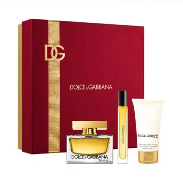 Set Cadou Dolce & Gabbana The One Women, Apa de Parfum, 75 ml + Lotiune de corp, 50 ml + mini Apa de Parfum, 10 ml de firma original