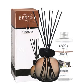 Difuzor parfum camera Maison Berger Mineral Nude-Noir cu parfum Splendeur Vanillee 180ml