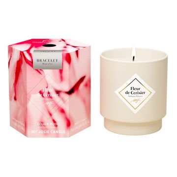 Lumanare parfumata My Jolie Candle Les Surprenantes Sakura Flower 180g + bratara argintie surpriza