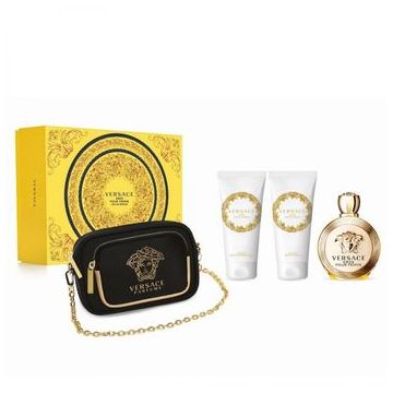 Set cadou Versace Eros Pour Femme, 100ml Apa de Parfum + 100 ml lotiune de corp + 100 ml Gel de Dus + Geanta