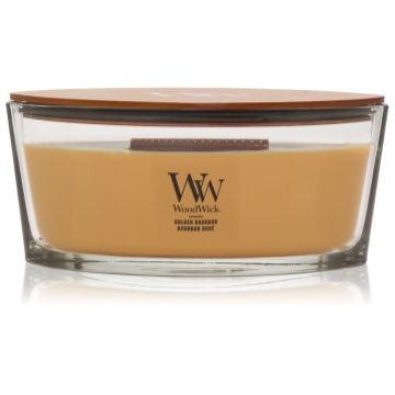 Woodwick Golden Bourbon lumânare parfumată cu fitil din lemn (hearthwick)