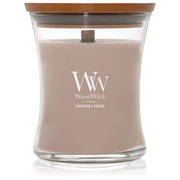Woodwick Patchouli Créme lumânare parfumată cu fitil din lemn