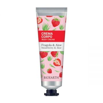 Crema de corp parfumata cu capsuni si aloe, - Family Bioearth, 75 ml Crema de corp parfumata cu capsuni si aloe, - Family Bioearth, 75 ml