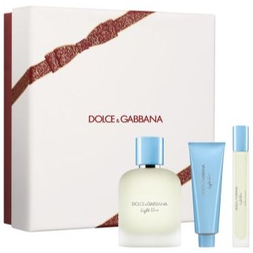 Dolce&Gabbana Light Blue Pour Homme EDT Trio Gift Set set cadou pentru bărbați