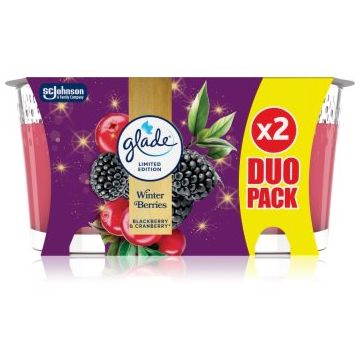 GLADE Winter Berries lumânare parfumată pachet duo