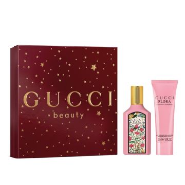 Set Cadou Gucci Flora Gorgeous Gardenia, Femei, Apa de parfum, 50 ml + Gel de dus, 50 ml Set Cadou Gucci Flora Gorgeous Gardenia, Femei, Apa de parfum, 50 ml + Gel de dus, 50 ml