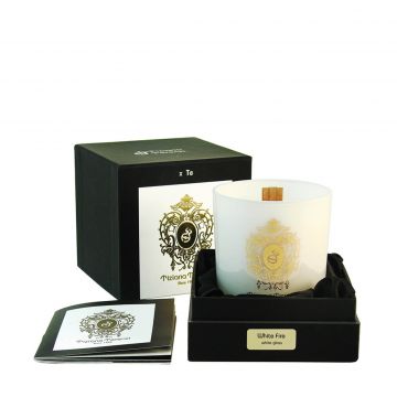 White fire - white glass candle (170 g) 170 gr