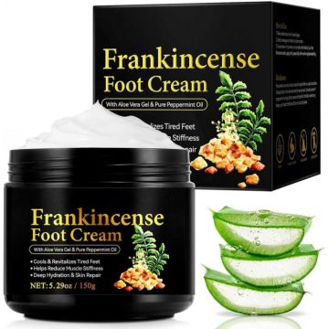 Crema pentru Picioare Crapate cu Tamaie, Aloe Vera si Ulei Pur de Menta, 150 g Crema pentru Picioare Crapate cu Tamaie, Aloe Vera si Ulei Pur de Menta, 150 g