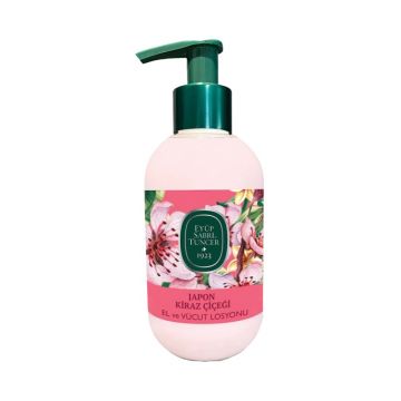 Lotiune de maini si de corp cu ulei de masline Japanese Cherry Blossom Eyup Sabri Tuncer, 280 ML Lotiune de maini si de corp cu ulei de masline Japanese Cherry Blossom Eyup Sabri Tuncer, 280 ML