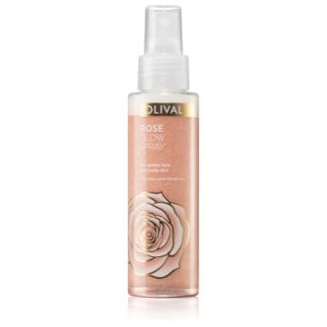 Olival Rose Glow spray iluminator pentru față și corp cu particule stralucitoare