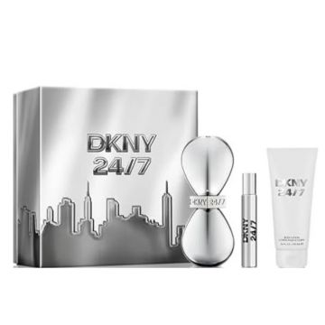 Set cadou DKNY DKNY 24 7 Apa de parfum 100 ml + Lotiune de corp, 100 ml + mini Apa de parfum, 15 ml Set cadou DKNY DKNY 24 7 Apa de parfum 100 ml + Lotiune de corp, 100 ml + mini Apa de parfum, 15 ml
