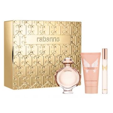 Set Cadou Paco Rabanne Olympea, Apa de Parfum, 50 ml + Lotiune de corp, 75 ml + Apa de Parfum, 10 ml Set Cadou Paco Rabanne Olympea, Apa de Parfum, 50 ml + Lotiune de corp, 75 ml + Apa de Parfum, 10 ml