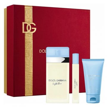 Travel set Dolce&Gabbana Light Blue, Femei, Apa de Toaleta, 50 ml + Lotiune de corp + Apa de Toaleta, 10 ml Travel set Dolce&Gabbana Light Blue, Femei, Apa de Toaleta, 50 ml + Lotiune de corp + Apa de Toaleta, 10 ml