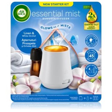 Air Wick Essential Mist Linen & White Orchid aroma difuzor cu rezervã