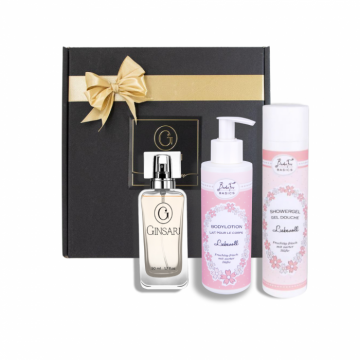 Parfum dama Ginsari + Lotiune de corp + Gel de dus + Cutie de cadou