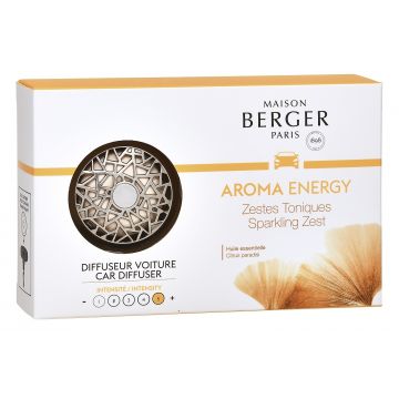 Set odorizant masina Maison Berger Aroma Energy Zestes toniques + rezerva ceramica