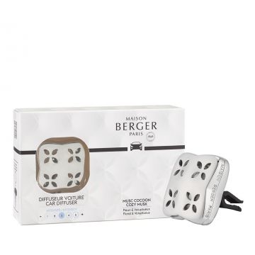 Set odorizant masina Maison Berger Cosy + rezerva ceramica Musc Cocoon