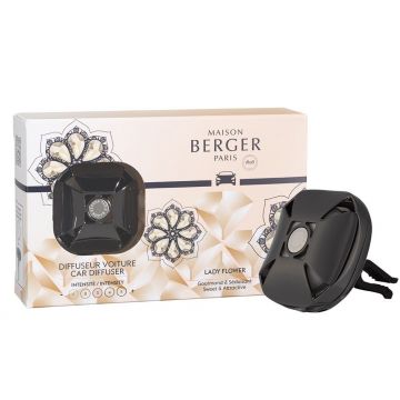 Set odorizant masina Maison Berger Eternity Gun Metal + rezerva ceramica Lady Flower