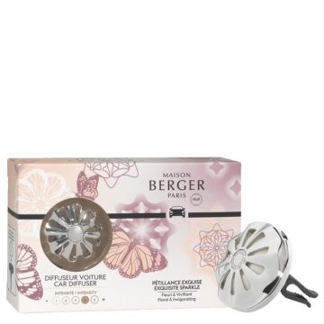 Set odorizant masina Maison Berger Lilly Silver + rezerva ceramica Exquisite Sparkle