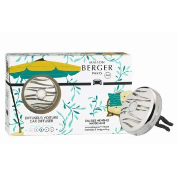 Set odorizant masina Maison Berger Summer Silver + rezerva ceramica Eau des Menthes