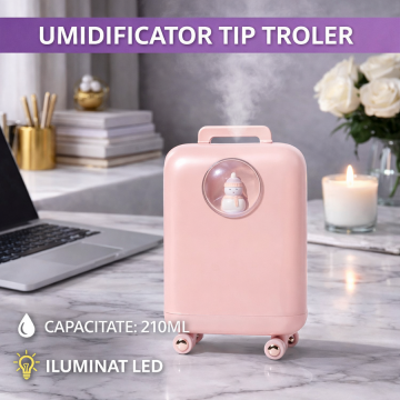 Umidificator de aer cu ultrasunete, 210ML, cu iluminat LED, pentru casa si birou STH-44