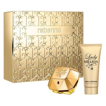 Paco Rabanne Lady Million Set cadou pentru femei Volum EDP 80 ml + 100 ml loțiune de corp + EDP 5 ml