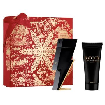 Set cadou Carolina Herrera Bad Boy pentru bărbați Volum EDT 100 ml + 100 ml gel de duș