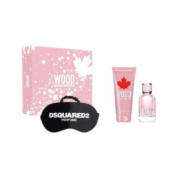 Set cadou Dsquared Wood For Her pentru femei Volum EDT 50 ml + 100 ml gel de duș + 100 ml loțiune de corp ieftin