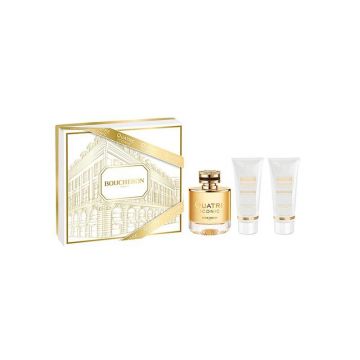 Set cadou iconic Boucheron Quatre pentru femei Volum EDP 100 ml + 100 ml loțiune de corp + 100 ml gel de duș ieftin