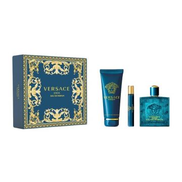Set cadou Versace Eros Eau De Parfum pentru barbati Volum EDP 50 ml + 50 ml gel de duș + 50 ml balsam după ras