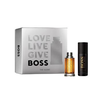 Set cadou Hugo Boss The Scent pentru bărbați Volum EDT 100 ml + EDT 10 ml + 100 ml gel de duș