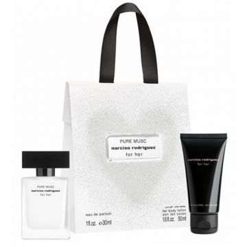 Narciso Rodriguez For Her Pure Musc Set cadou pentru femei Volum EDP ​​​​100 ml + EDP 10 ml + 50 ml loțiune de corp