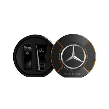 Set cadou Mercedes Benz Club Black pentru bărbați Volum EDT 100 ml + 100 ml gel de duș