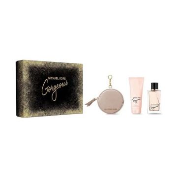 Set cadou superb Michael Kors pentru femei Volum EDP 100 ml + 100 ml loțiune de corp + poșetă