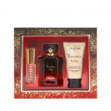 Set cadou 3 produse Tentation Oud, apă de parfum + loțiune de corp + mini parfum