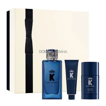 Set cadou D&G K by Dolce&Gabbana, Barbati, Apa de Parfum, 100 ml + Gel de dus, 50 ml + Deostick, 75 ml de firma original