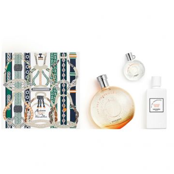 Set Cadou Hermes EAU des Merveilles, Femei, Apa de Toaleta, 100 ml + Lotiune de corp, 80 ml + Apa de Toaleta, 7,5 ml
