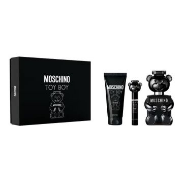 Set cadou Moschino Toy Boy pentru bărbați Volum EDP 100 ml + EDP 10 ml + 100 ml gel de duș