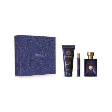 Set cadou Versace Dylan Blue pentru bărbați Volum EDT 100 + 150 ml gel de duș + EDT 10 ml